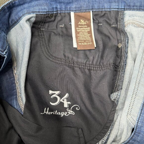 34 Heritage Charisma Comfort-Rise Classic Mens Jeans 40/32 Relaxed Fit Blue Deni - Picture 9 of 13